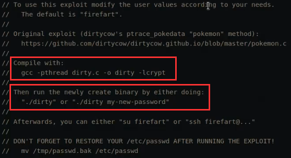 Dirtycow exploit code contents Dirtycow exploit code contents