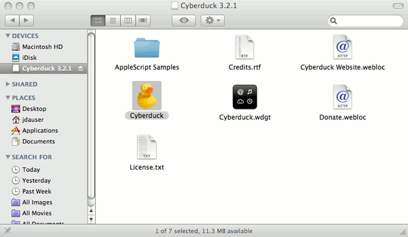 Cyberduck install image. Cyberduck install image.